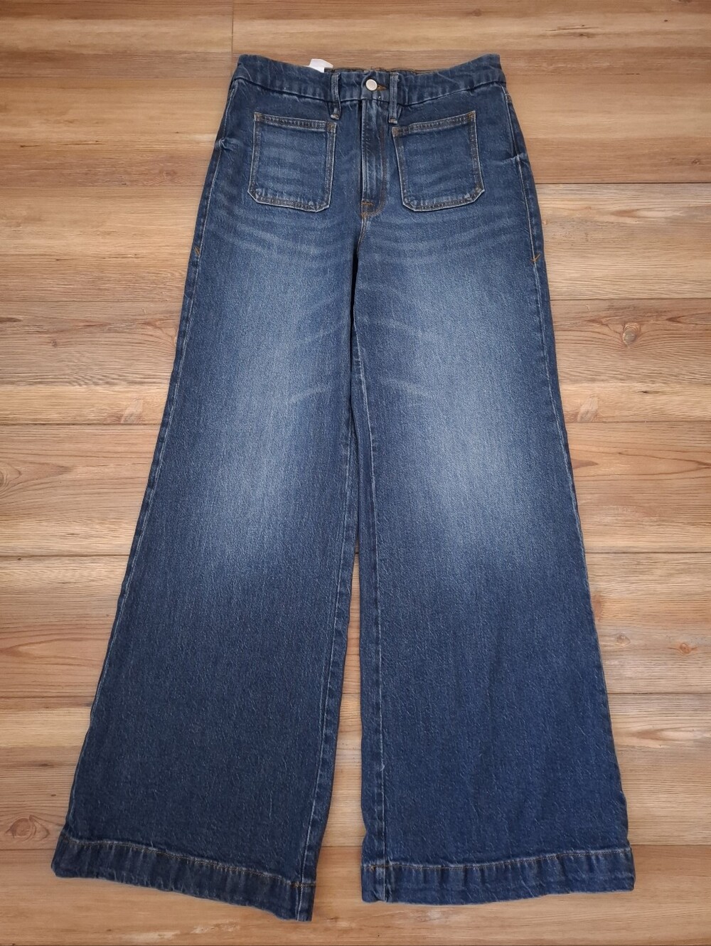 Good American Good Waist Patch Pocket High Waist Palazzo Jeans Women's 10 30 NEW